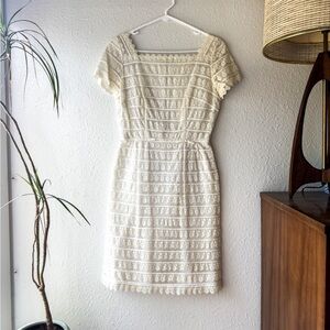 PERFECT Ivory 1950s Lace Wiggle Dress